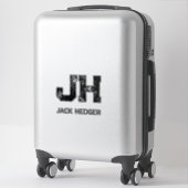 MINIMALIST BLACK TWO LETTER MONOGRAM NAME CLEAR シール (スーツケース)
