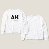 MINIMALIST BLACK TWO LETTER MONOGRAM NAME WHITE (デザイン 正面＆背面)