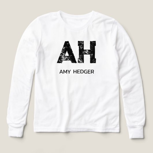 MINIMALIST BLACK TWO LETTER MONOGRAM NAME WHITE (デザイン正面)