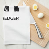 MINIMALIST BLACK TWO LETTER MONOGRAM NAME WHITE キッチンタオル (四つ折り)