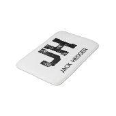 MINIMALIST BLACK TWO LETTER MONOGRAM NAME WHITE バスマット (アングル)