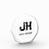 MINIMALIST BLACK TWO LETTER MONOGRAM NAME WHITE フォトブロック (左)