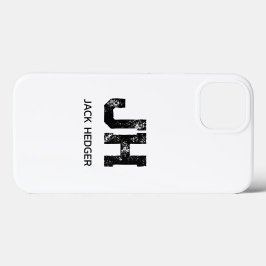 MINIMALIST BLACK TWO LETTER MONOGRAM NAME WHITE Case-Mate iPhoneケース (裏面 (横))