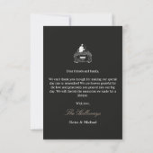Minimalist Black Wedding Flat Thank You Card サンキューカード (裏面)