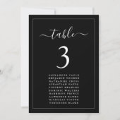 Minimalist Black wedding Seating Chart Table Cards 招待状 (正面)