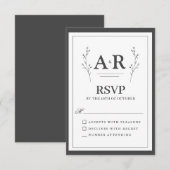 Minimalist Black & White 出欠カード (正面/裏面)