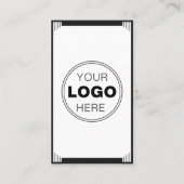Minimalist Black White Art Deco Logo QR Code 名刺 (正面)