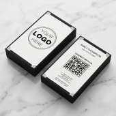 Minimalist Black White Art Deco Logo QR Code 名刺