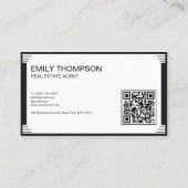 Minimalist Black White Art Deco Logo QR Code 名刺 (裏面)