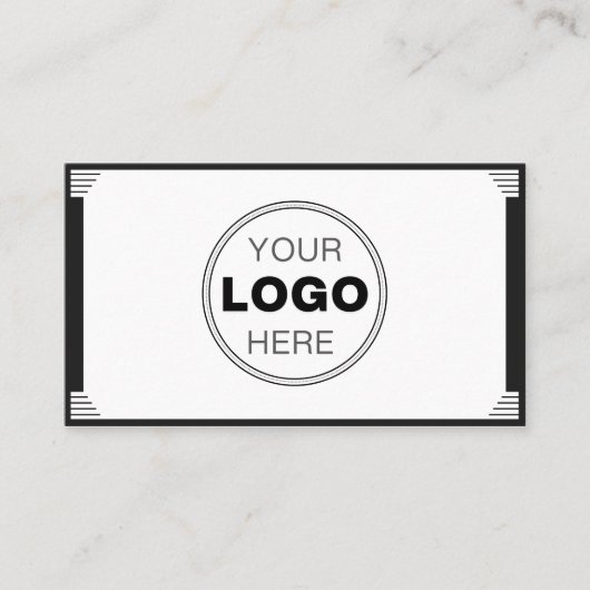 Minimalist Black White Art Deco Logo QR Code 名刺 (正面)