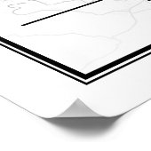 Minimalist Black & White Bali City Map  ポスター (角)