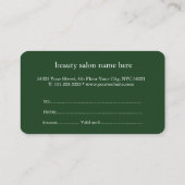 Minimalist Black & White Beauty Gift Certificate 名刺 (裏面)