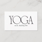 Minimalist Black White Bold Yoga 名刺 (正面)
