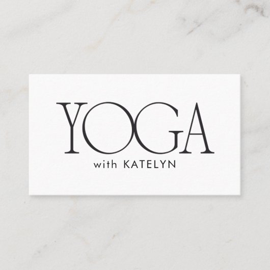 Minimalist Black White Bold Yoga 名刺 (正面)