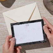 Minimalist Black & White Border Monogram Note Card ノートカード
