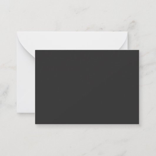 Minimalist Black & White Border Monogram Note Card ノートカード (裏面)
