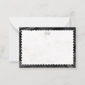 Minimalist Black & White Border Monogram Note Card ノートカード (正面)