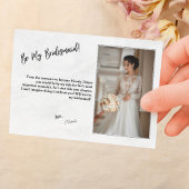 Minimalist Black & White Bridesmaid Proposal Card 招待状