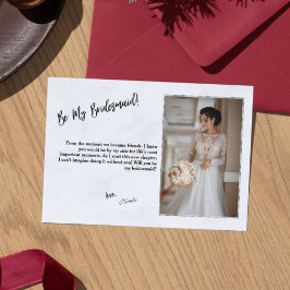 Minimalist Black & White Bridesmaid Proposal Card 招待状