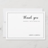Minimalist black white calligraphy Thank You 招待状 (正面)