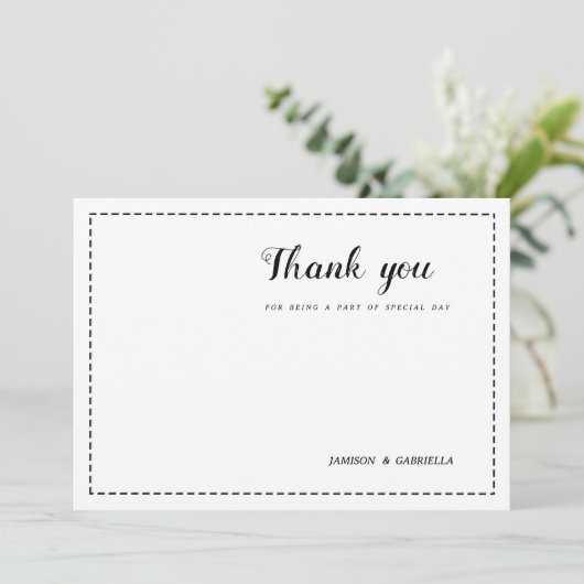 Minimalist black white calligraphy Thank You 招待状 (スタンド正面)