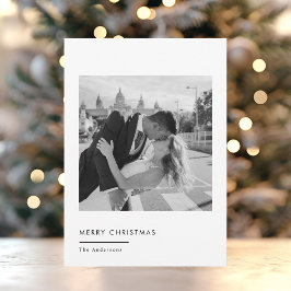 Minimalist Black & White Christmas Photo シーズンカード