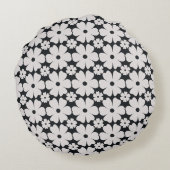 Minimalist black & white daisy pattern ラウンドクッション (裏面)
