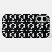 Minimalist black & white daisy pattern Case-Mate iPhoneケース (裏面 (横))