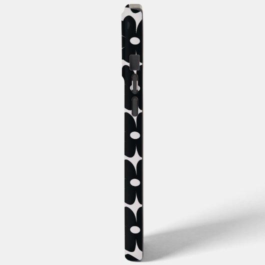 Minimalist black & white daisy pattern Case-Mate iPhoneケース (裏面 / 左)