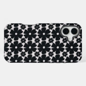 Minimalist black & white daisy pattern iPhoneケース (裏面横)