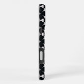 Minimalist black & white daisy pattern iPhoneケース (右側面)
