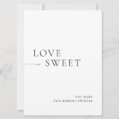 Minimalist Black & White Dessert Table Sign 招待状 (正面)