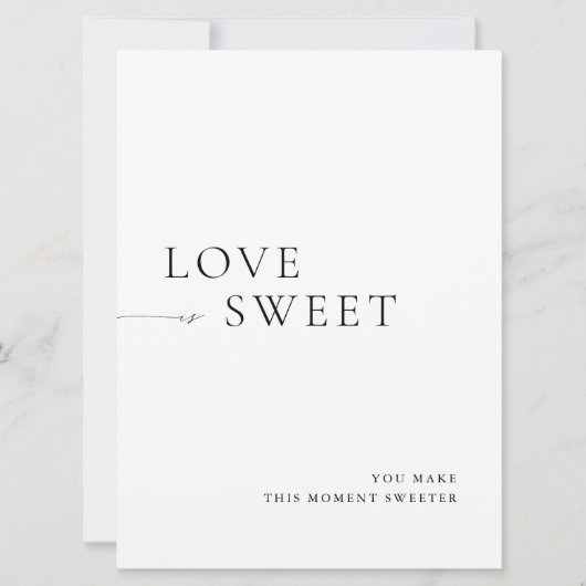 Minimalist Black & White Dessert Table Sign 招待状 (正面)