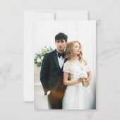 Minimalist Black & White Elegant Photo Wedding  セーブザデート (裏面)