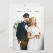 Minimalist Black & White Elegant Photo Wedding  招待状 (裏面)