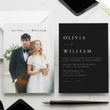 Minimalist Black & White Elegant Photo Wedding 