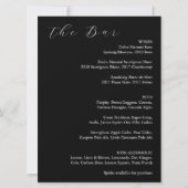 Minimalist Black & White Elegant Wedding Bar Menu シーズンカード (正面)