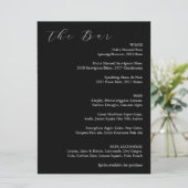 Minimalist Black & White Elegant Wedding Bar Menu シーズンカード (スタンド正面)