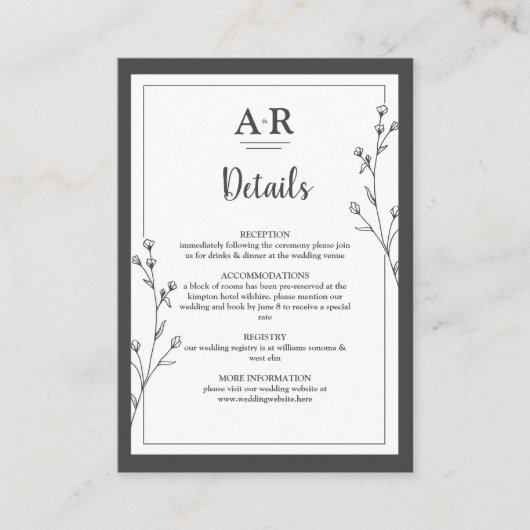 Minimalist Black & White Enclosure Card エンクロージャーカード (正面)