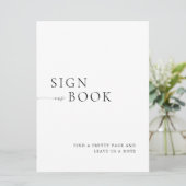 Minimalist Black & White Guest Book Sign 招待状 (スタンド正面)