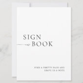 Minimalist Black & White Guest Book Sign 招待状 (正面)
