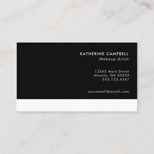 Minimalist Black White Makeup Business Card 名刺 (裏面)