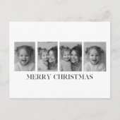 Minimalist Black & White Merry Christmas Photo シーズンポストカード (正面)