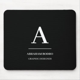 Minimalist Black White Modern Personalized  マウスパッド