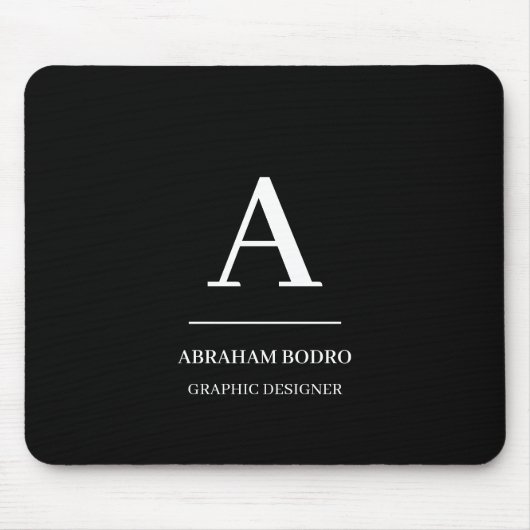 Minimalist Black White Modern Personalized  マウスパッド (正面)