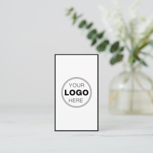 Minimalist Black White Modern QR Code Logo 名刺 (スタンド正面)