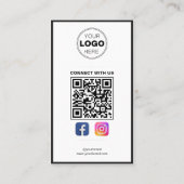Minimalist Black White Modern QR Code Logo 名刺 (裏面)