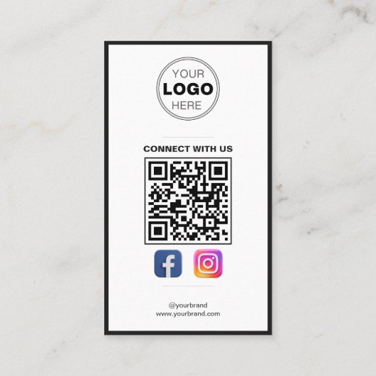 Minimalist Black White Modern QR Code Logo 名刺 (裏面)