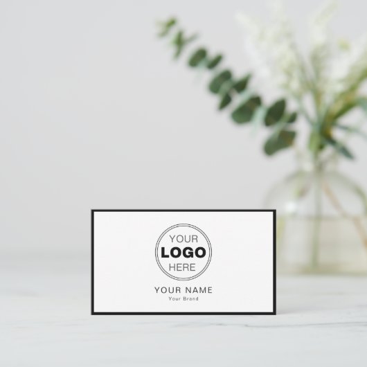 Minimalist Black White Modern QR Code Logo 名刺 (スタンド正面)