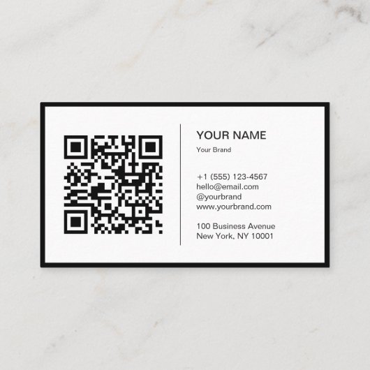 Minimalist Black White Modern QR Code Logo 名刺 (裏面)